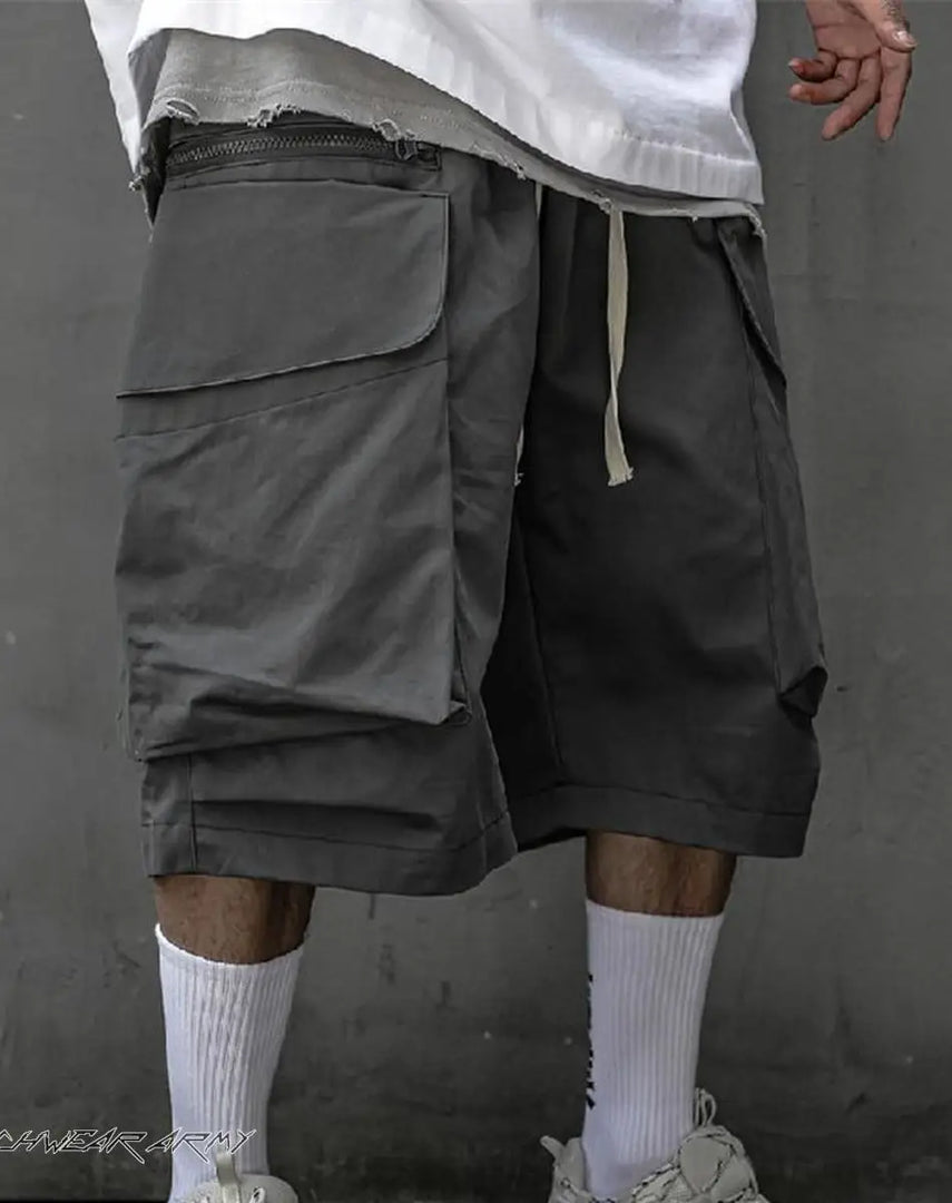 Techwear Streetwear Multi - pocket Cargo Shorts - Clothing