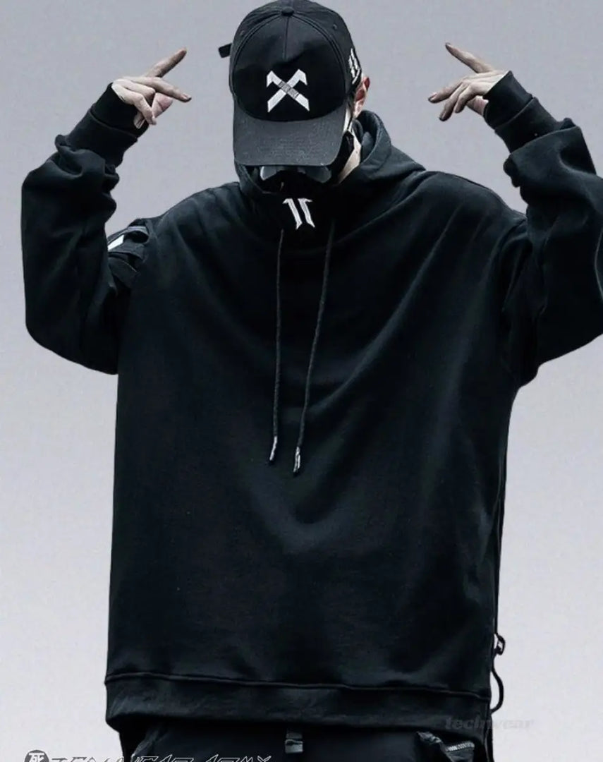 Men’s Dark Techwear Streetwear Hoodie Oversized