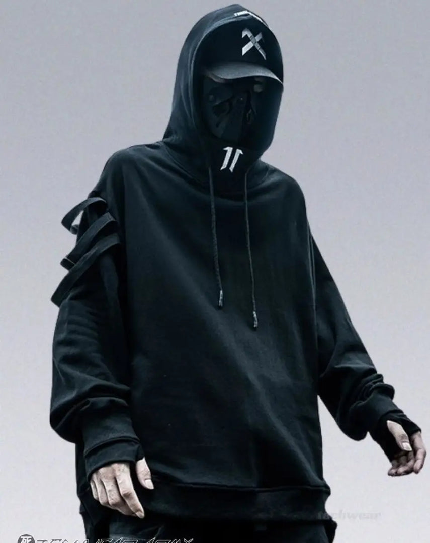 Men’s Dark Techwear Streetwear Hoodie Oversized