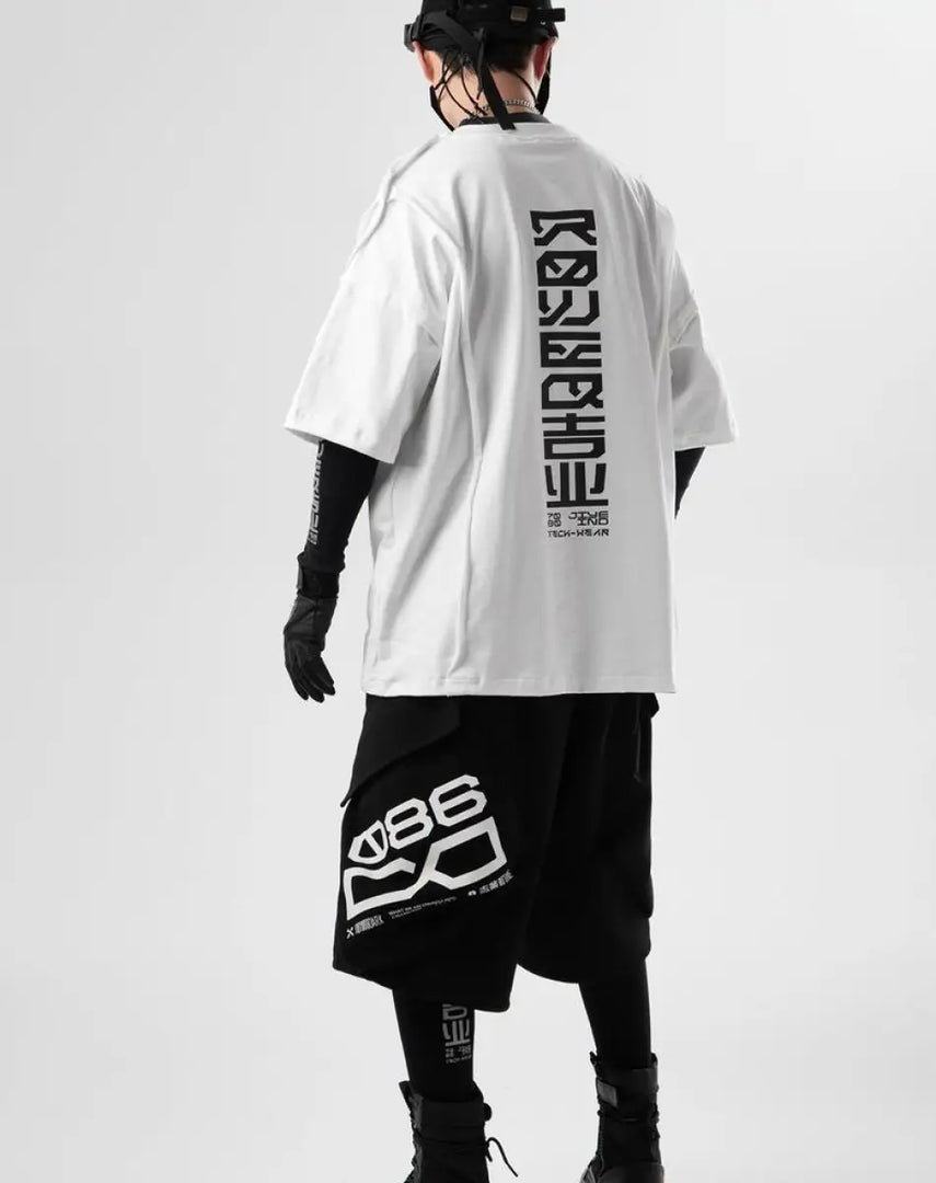 Oversized Cybercore Streetwear Graphic Shirt - Cyberpunk