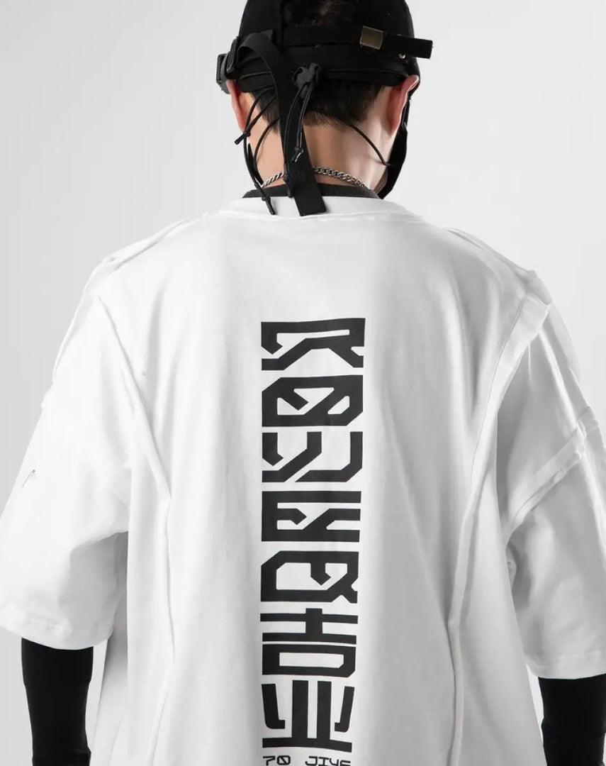 Oversized Cybercore Streetwear Graphic Shirt - Cyberpunk