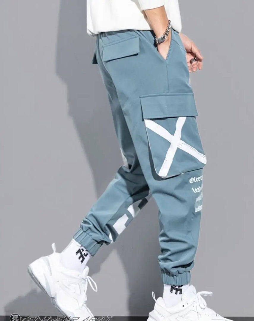 Cyberpunk White Cargo Techwear Streetwear Pants - Sweatpants