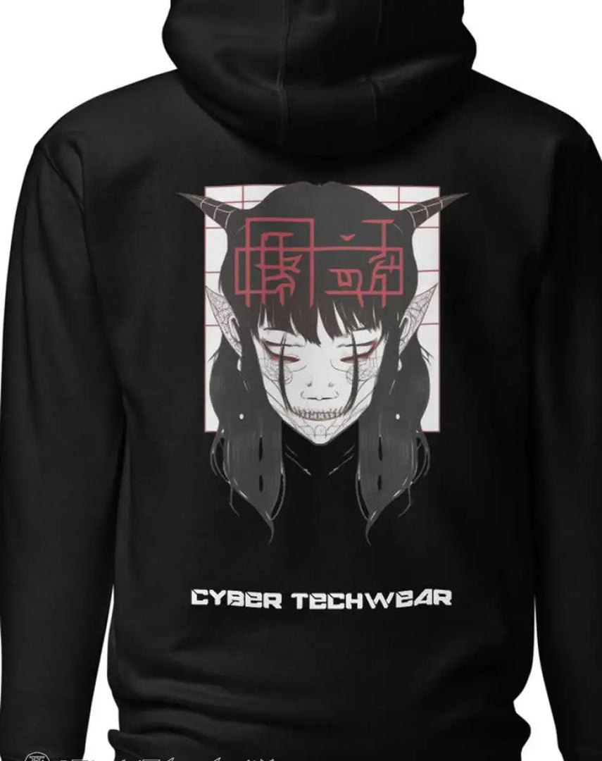 Men’s Cyberpunk Graphic Techwear Hoodie - Hoodies Men
