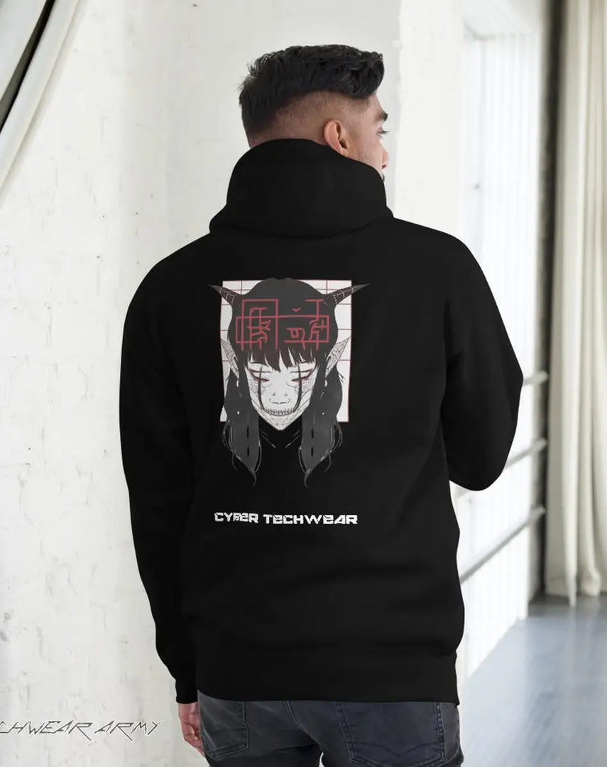 Men’s Cyberpunk Graphic Techwear Hoodie - Hoodies Men