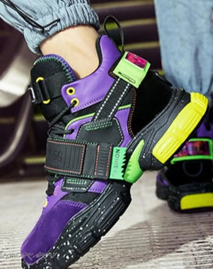 Cyberpunk Purple Techwear Streetwear Sneakers - Shoes