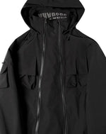 Load image into Gallery viewer, Men’s Black Techwear Streetwear Jacket With Hood
