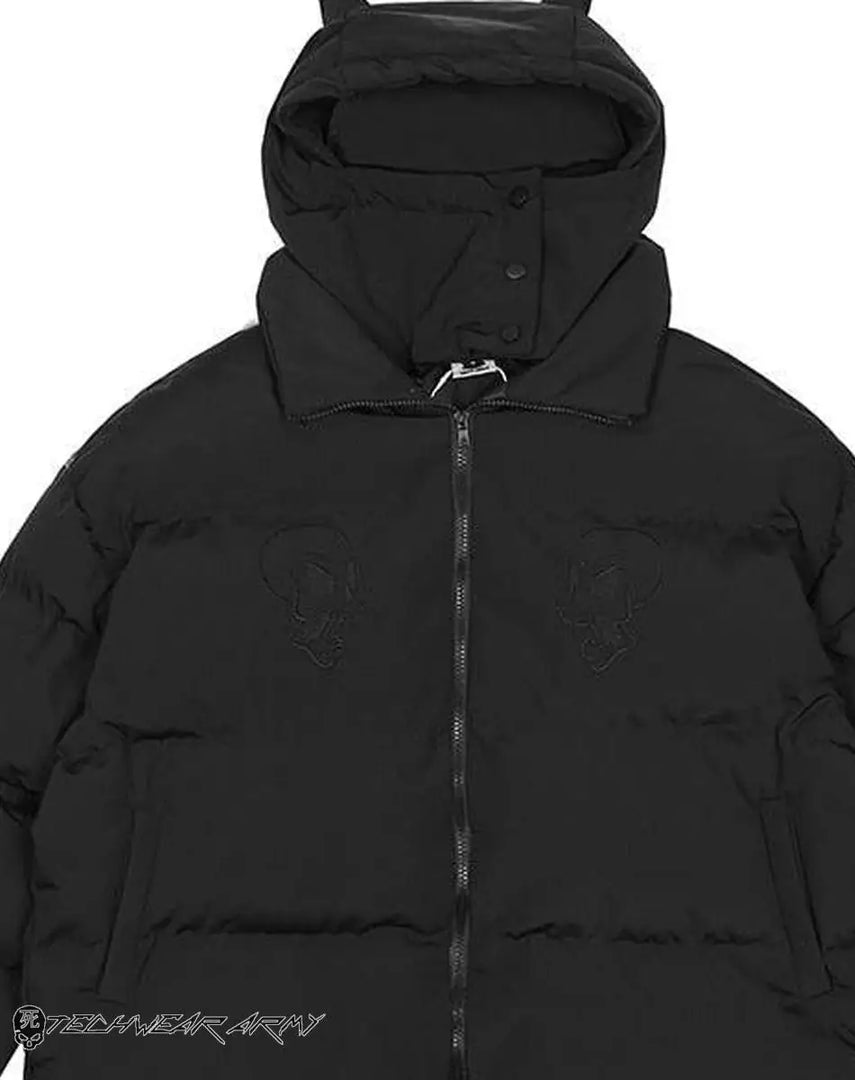 Techwear Streetwear Hooded Puffer Jacket - Hoodie