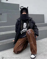 Load image into Gallery viewer, Devil Horn Puffer Jacket - Hoodie - Streetwear - Windbreaker