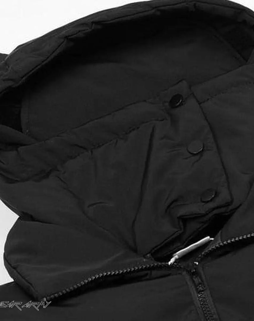 Techwear Streetwear Hooded Puffer Jacket - Hoodie