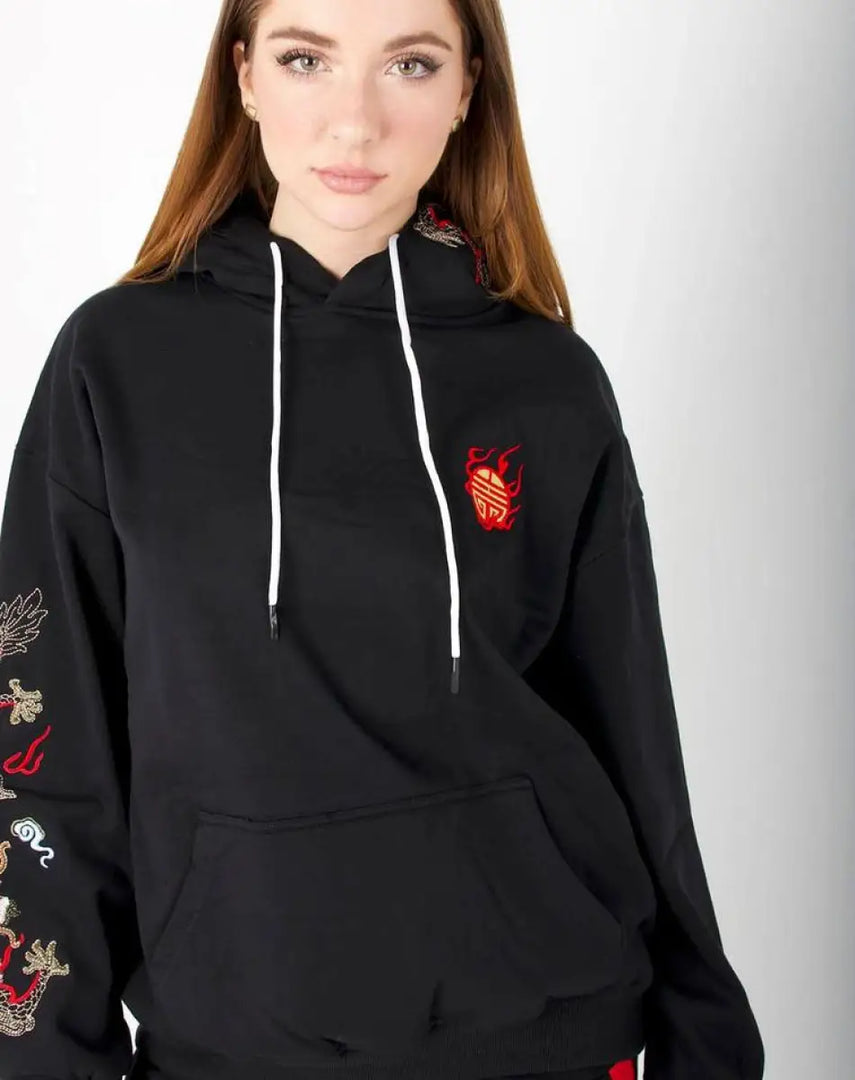 Embroidered Dragon Hoodie - Hoodies - Streetwear -