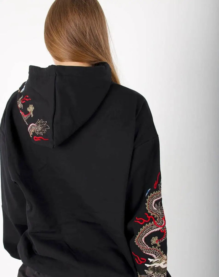 Embroidered Dragon Techwear Streetwear Hoodie - Hoodies