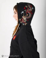 Load image into Gallery viewer, Embroidered Dragon Techwear Streetwear Hoodie - Hoodies
