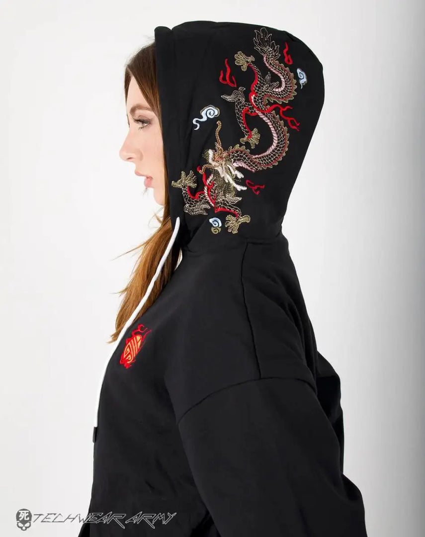 Embroidered Dragon Hoodie - Hoodies - Streetwear -