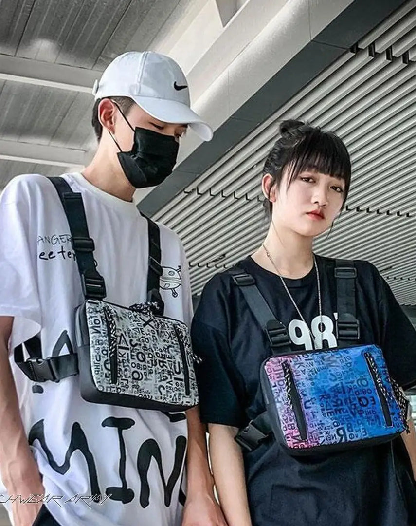 Holographic Techwear Streetwear Crossbody Bag - Backpacks