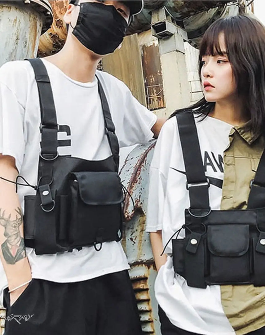 Holographic Techwear Streetwear Crossbody Bag - Backpacks