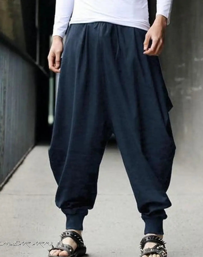 Men’s Black Techwear Streetwear Harem Pants - Clothing Men