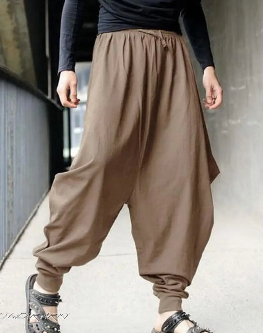 Men’s Black Techwear Streetwear Harem Pants - Clothing Men