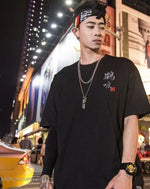 Load image into Gallery viewer, Men’s Black Japanese Kanji Streetwear T - shirt
