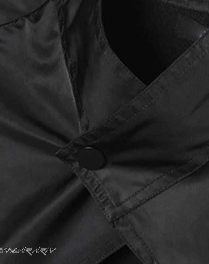 Men’s Asymmetric Black Techwear Streetwear Shirt