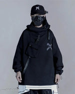 Load image into Gallery viewer, Men’s Black Techwear Hoodie With Tactical Pockets
