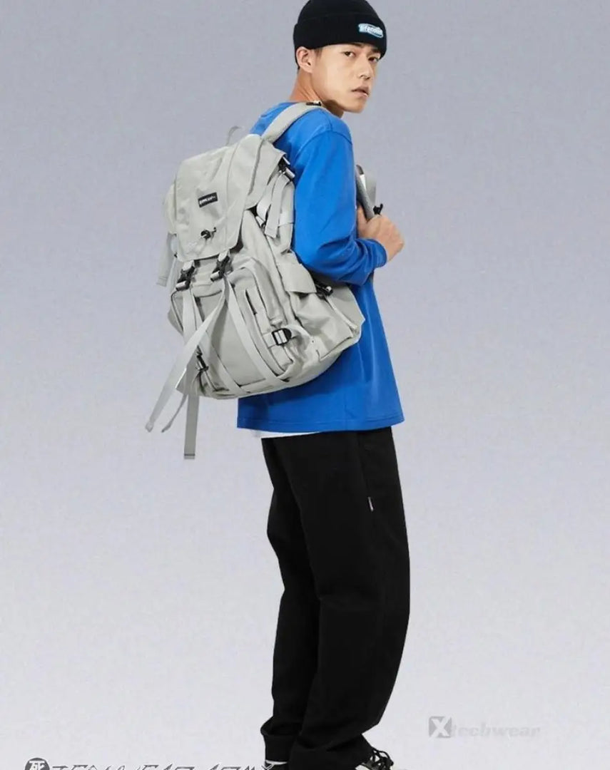 Techwear Streetwear Tactical Backpack Light Gray