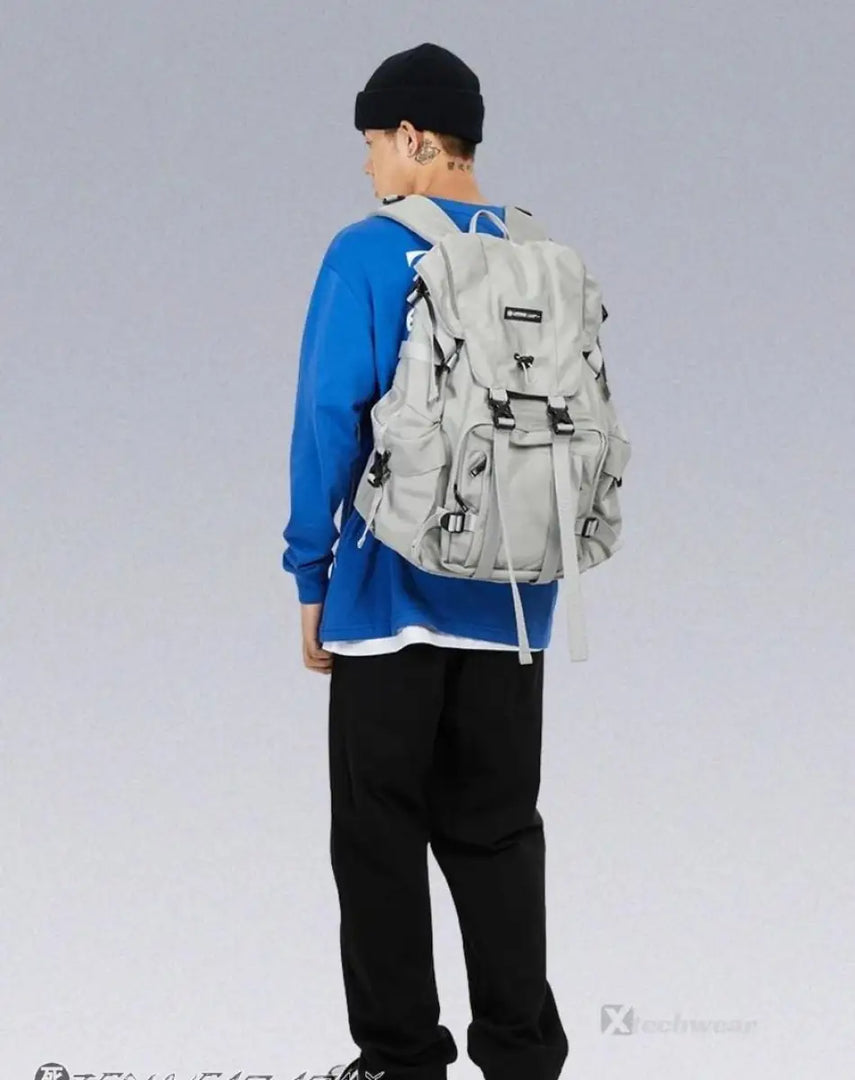 Techwear Streetwear Tactical Backpack Light Gray
