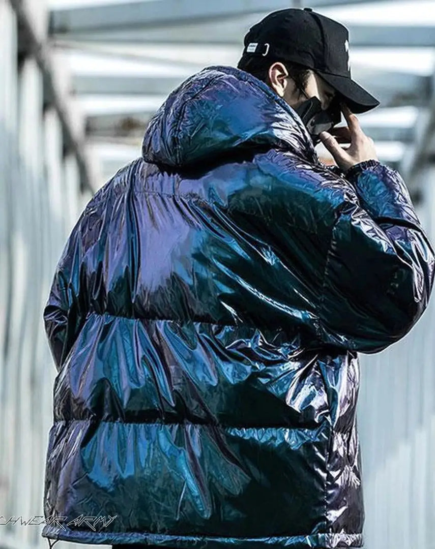 Men’s Iridescent Techwear Streetwear Jacket - Coat