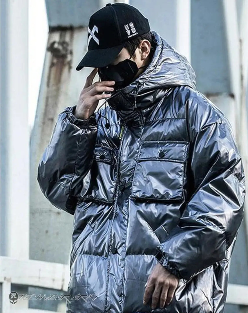 Men’s Iridescent Techwear Streetwear Jacket - Coat