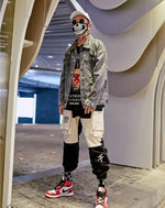 Load image into Gallery viewer, Techwear Streetwear Contrast Cargo Pants - Denim Harajuku
