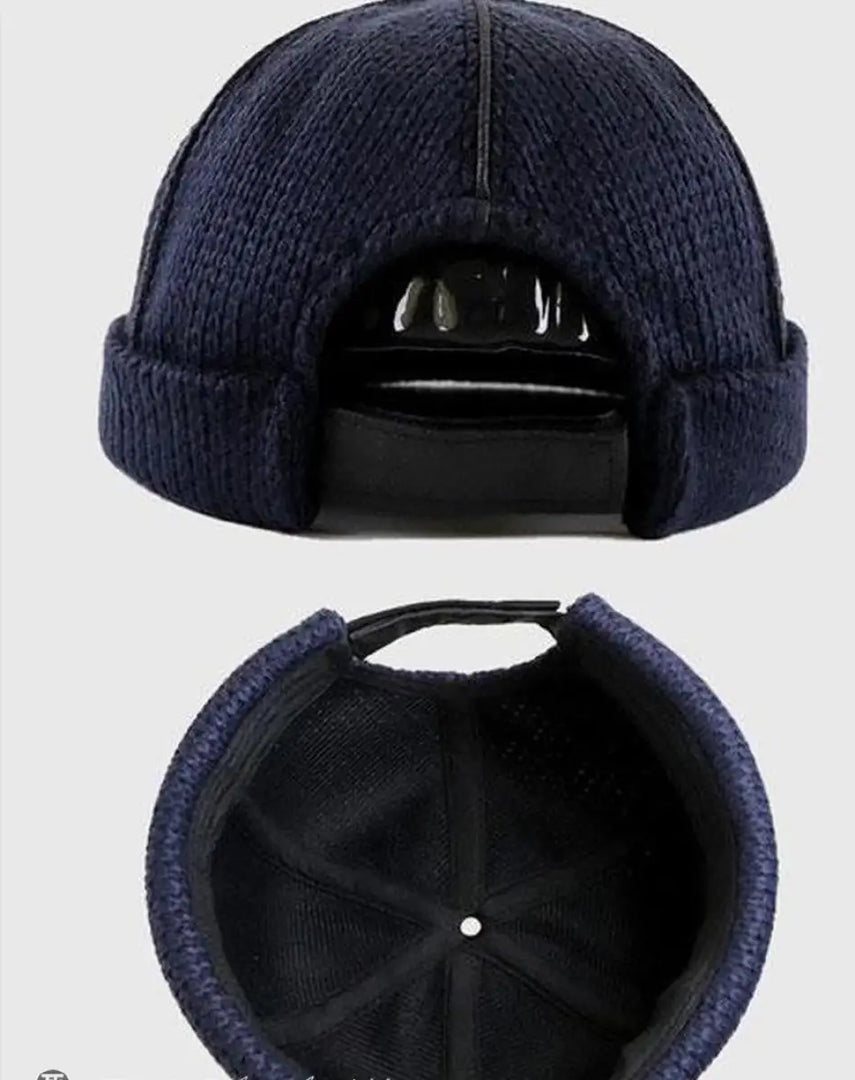 Techwear Knit Beanie Hat Unisex Navy Blue - Hoodie Men Women
