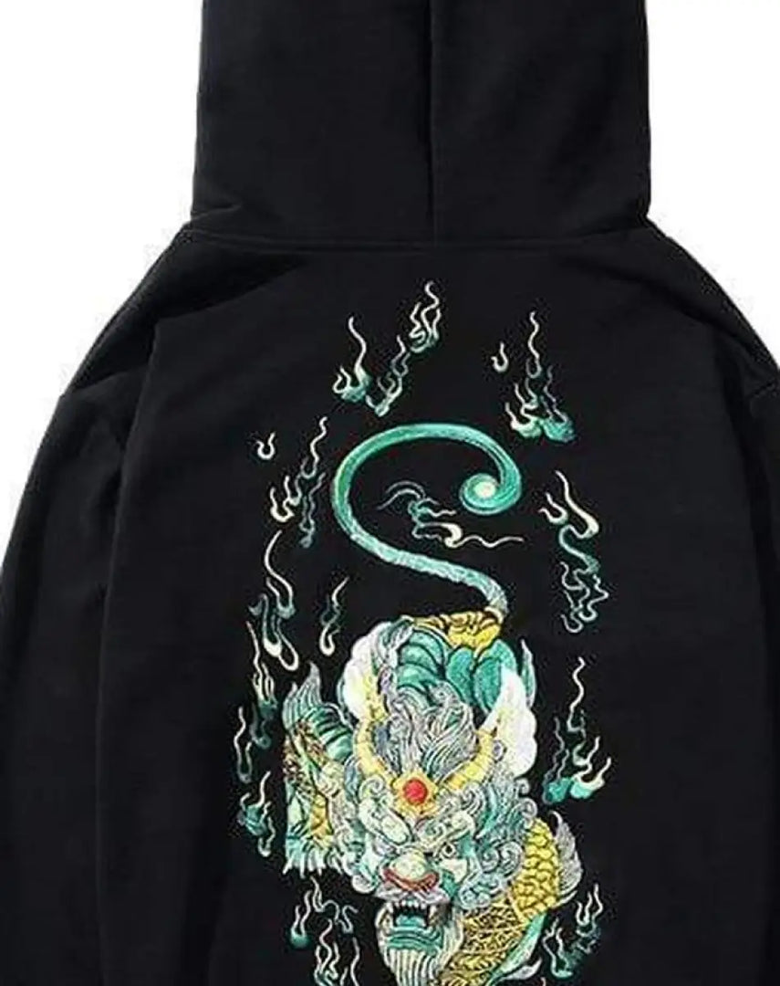 Men’s Embroidered Dragon Techwear Hoodie - Clothing Men