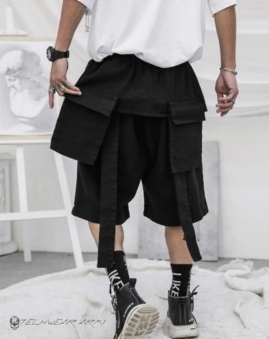 Techwear Streetwear Ninja Black Shorts - Harajuku Short
