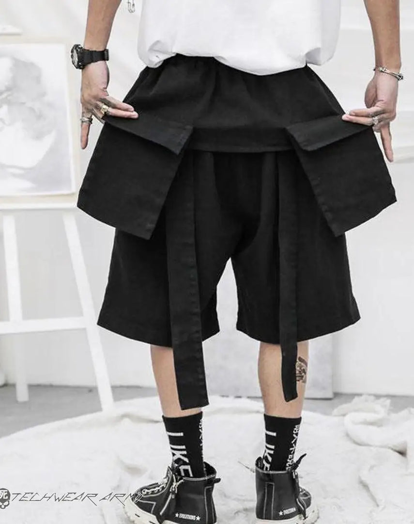 Techwear Streetwear Ninja Black Shorts - Harajuku Short