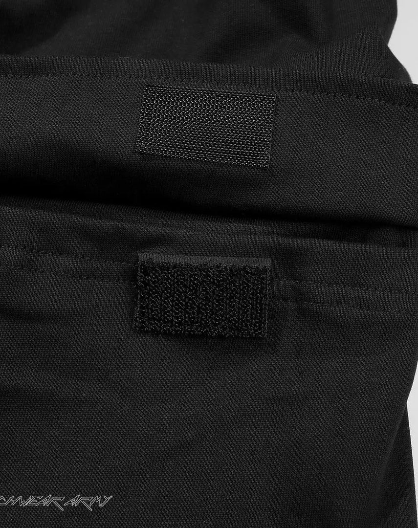 Oversized Black Techwear Streetwear Shirt - Hoodie