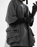 Load image into Gallery viewer, Oversized Black Techwear Streetwear Shirt - GREY / M Hoodie
