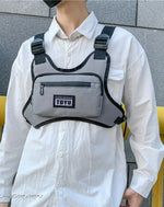Load image into Gallery viewer, Techwear Streetwear Chest Bag With Adjustable Straps - GRAY
