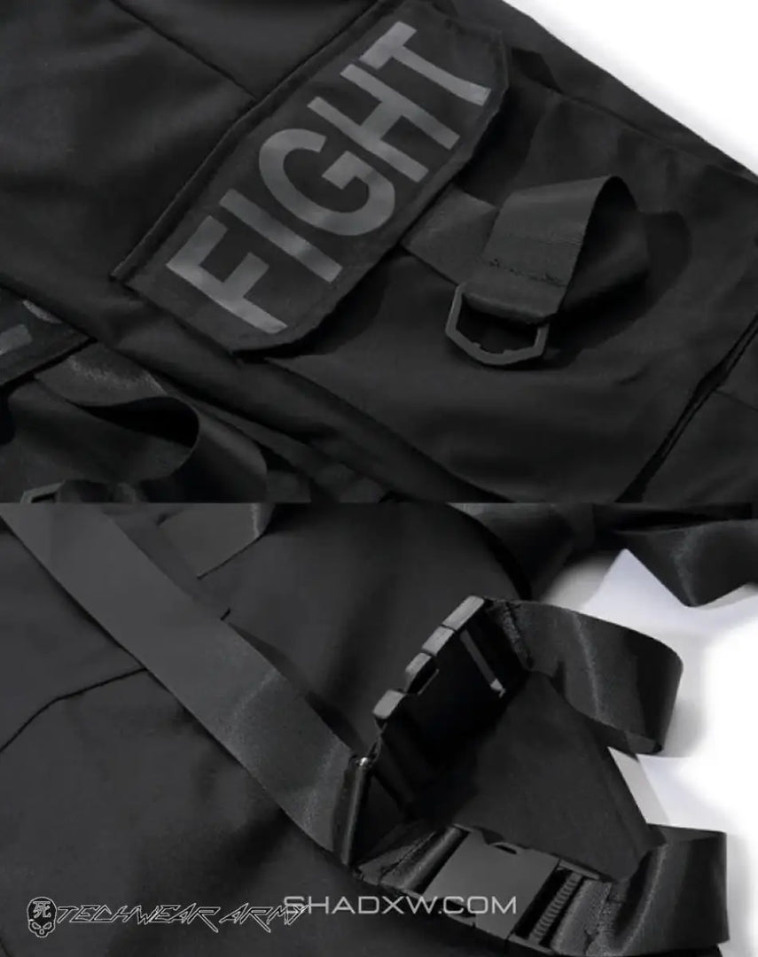 Men’s Black Techwear Tactical Cargo Pants - Clothing Men