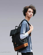 Load image into Gallery viewer, Techwear Streetwear Two - tone Backpack - BLACK Backpacks
