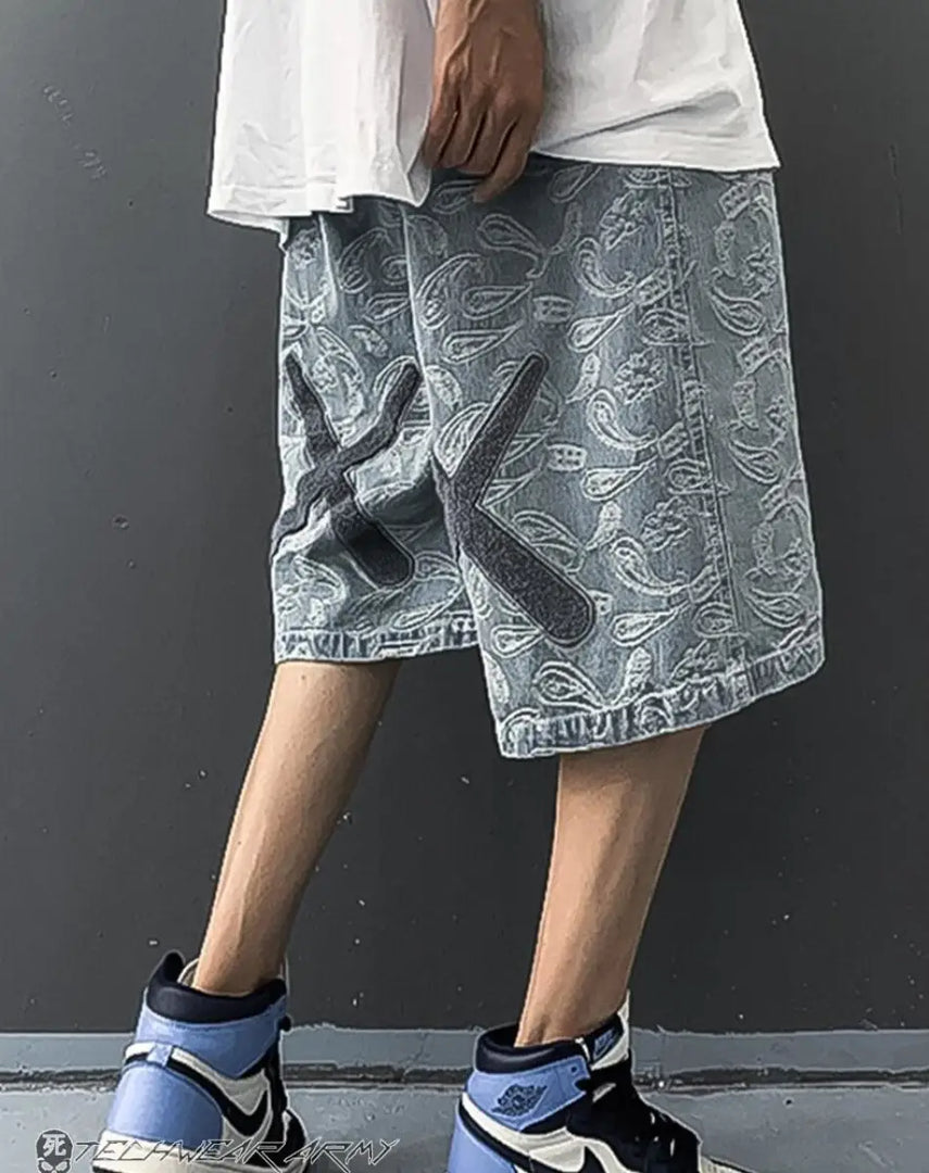 Men’s Techwear Graphic Print Shorts - Clothing Men Short