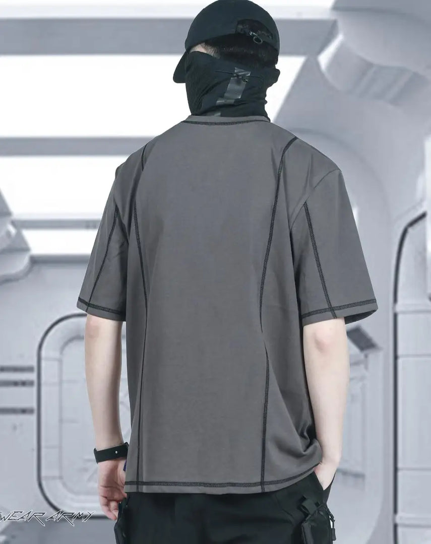 Men’s Charcoal Techwear Streetwear Shirt - Men