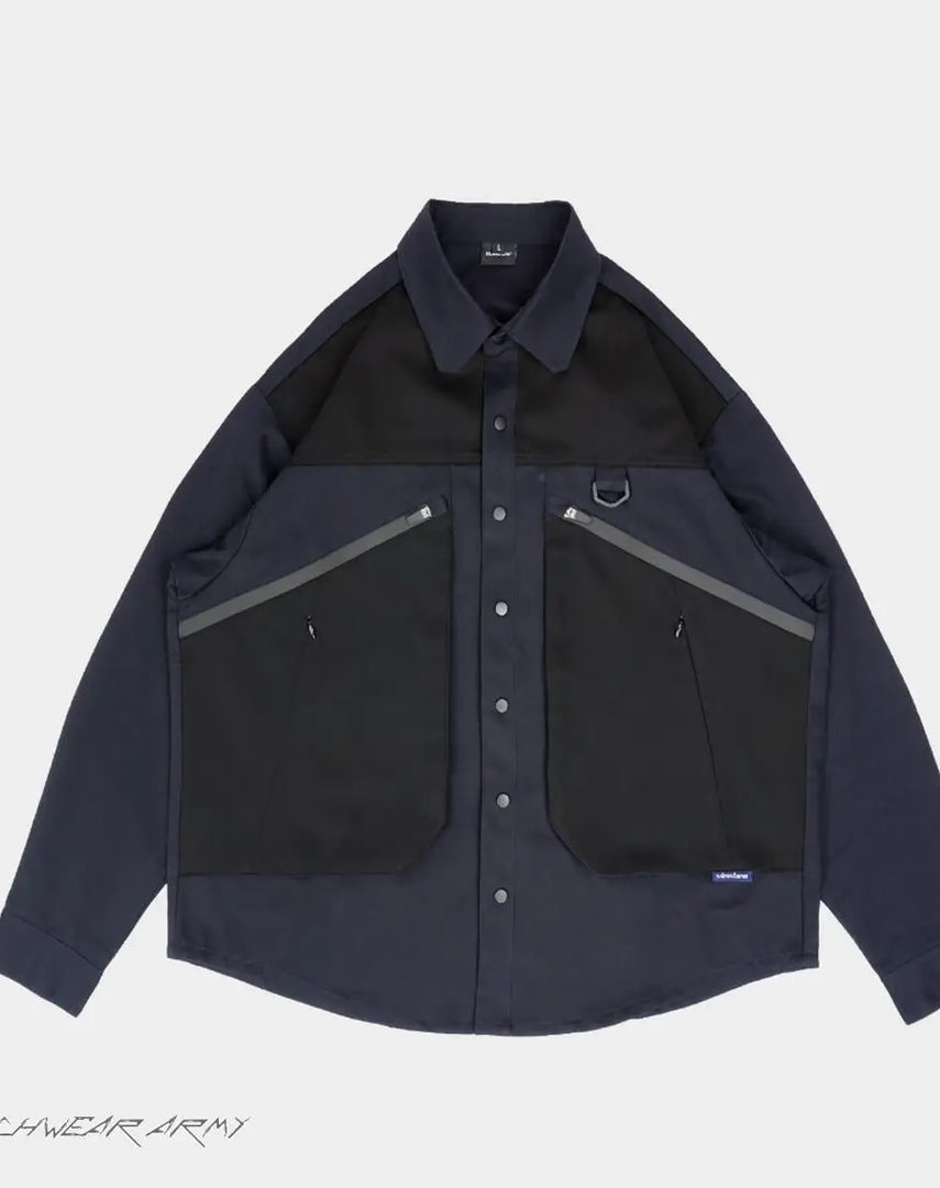 Techwear Streetwear Tactical Black Shirt - Trench Coat