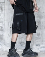 Load image into Gallery viewer, Techwear Streetwear Black Cargo Shorts - Denim Ninja Short
