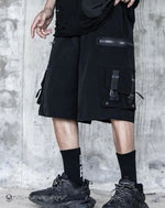 Load image into Gallery viewer, Techwear Streetwear Black Cargo Shorts - Denim Ninja Short
