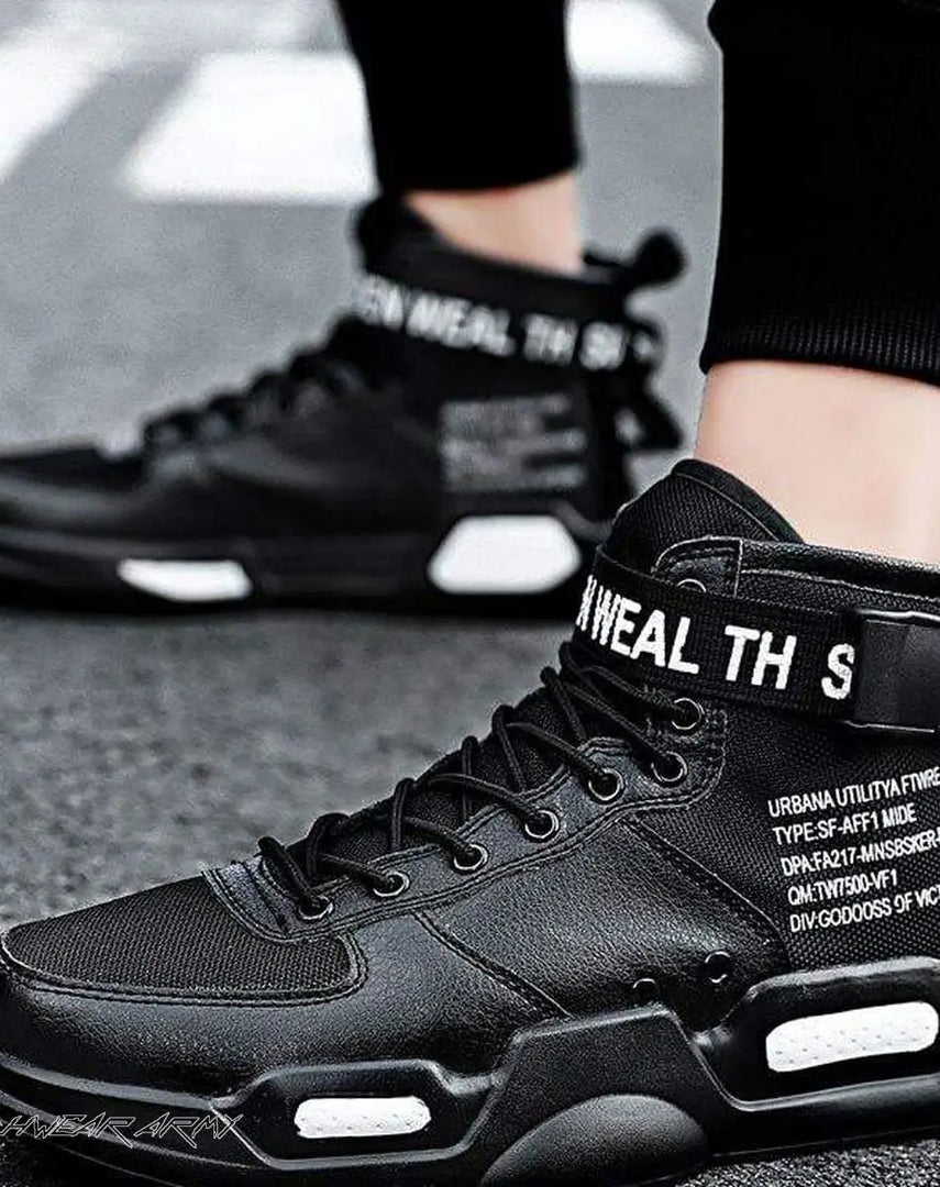 Techwear High - top Black Sneakers Unisex - Men Shoes