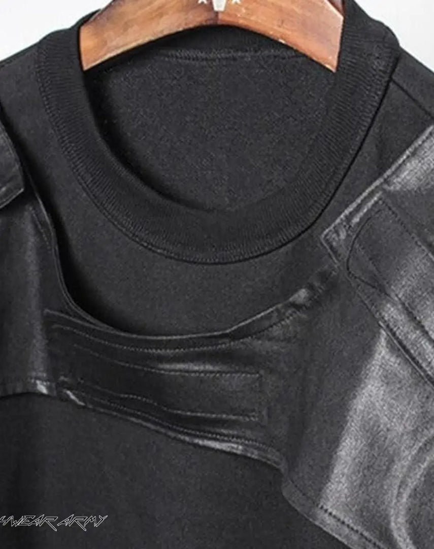 Men’s Black Techwear Tactical Hoodie With Straps