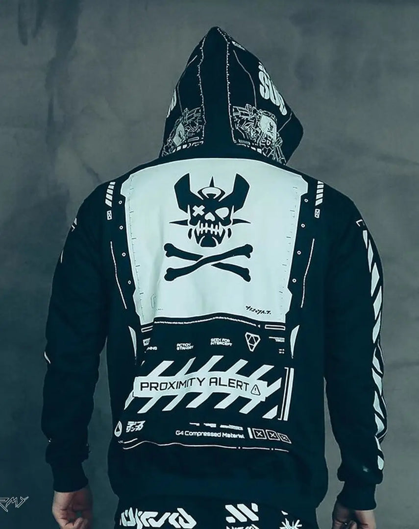Women’s Cyberpunk Techwear Hoodie Jacket Black - Women