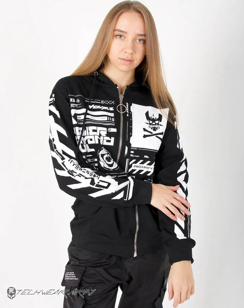 Women’s Cyberpunk Techwear Hoodie Jacket Black - Women