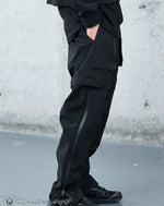Load image into Gallery viewer, Men’s Black Techwear Windbreaker Pants Set - Men Sweatpants
