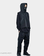 Load image into Gallery viewer, Men’s Black Techwear Windbreaker Pants Set - Men Sweatpants
