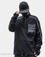 Load image into Gallery viewer, Men’s Black Techwear Streetwear Hoodie With Pocket
